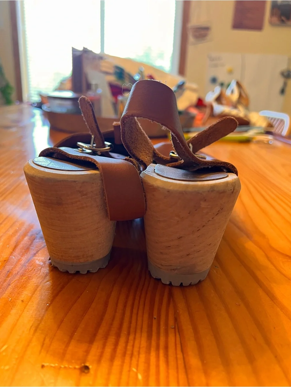 MIA Brown Leather Slingback Clogs - Picture 11 of 11